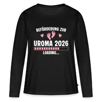 Beförderung zur Uroma 2026 loading - Frauen Premium Bio Langarmshirt - Schwarz - Vorne - Julia (174cm)