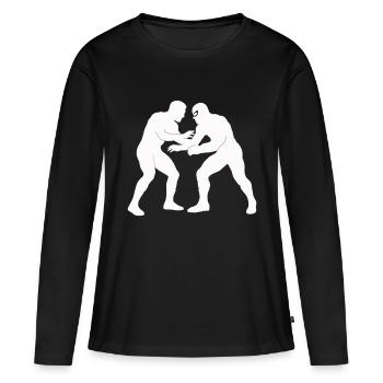 Lutte - T-shirt manches longues Premium bio Femme - noir - Devant - Julia (174cm)