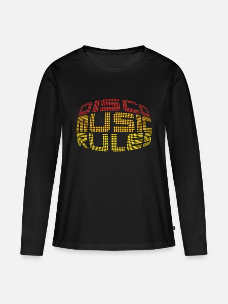 Disco Music Rules - Frauen Premium Bio Langarmshirt - Schwarz