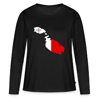 Malte - T-shirt manches longues Premium bio Femme - noir - Devant - Julia (174cm)