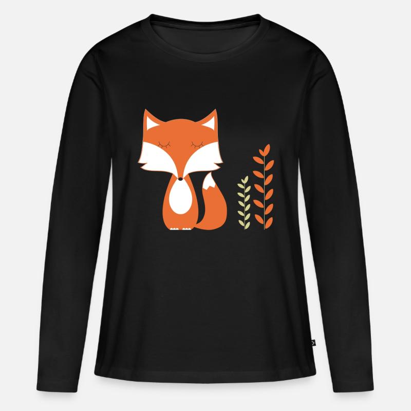 Fuchs - Frauen Premium Bio Langarmshirt - Schwarz