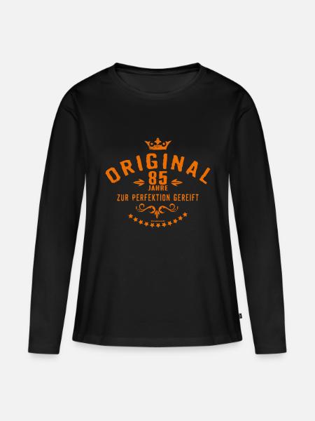 Original 85 Jahre zur Perfektion gereift - - Frauen Premium Bio Langarmshirt - Schwarz