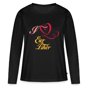 I love Eierlikör - Frauen Premium Bio Langarmshirt - Schwarz - Vorne - Julia (174cm)