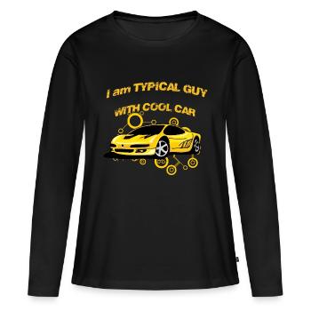 Je suis gars typique avec voiture cool - T-shirt manches longues Premium bio Femme - noir - Devant - Julia (174cm)