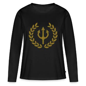 trident devil fork - T-shirt manches longues Premium bio Femme - noir - Devant - Julia (174cm)