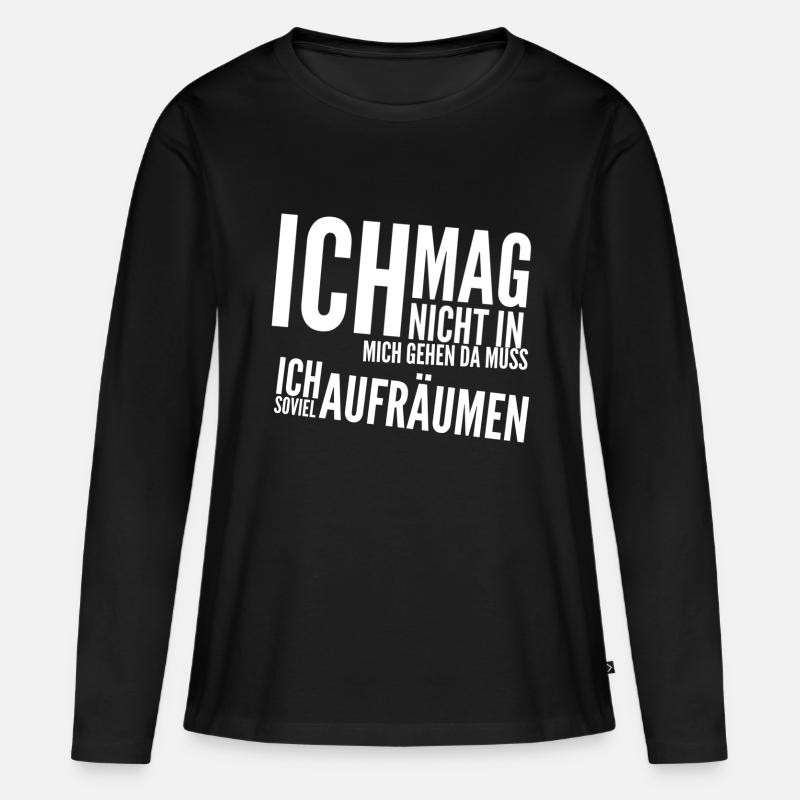 Lustiger Spruch - Frauen Premium Bio Langarmshirt - Schwarz