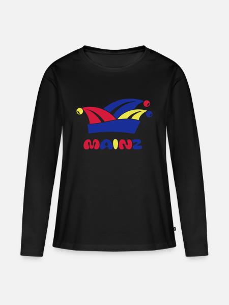 Fasching Narrenkappe Mainz 1, 2 oder 3 Farben - Frauen Premium Bio Langarmshirt - Schwarz
