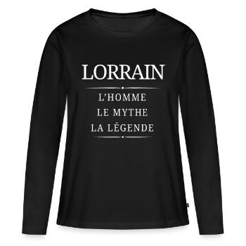 Lorrain Homme Mythe - T-shirt manches longues Premium bio Femme - noir - Devant - Julia (174cm)