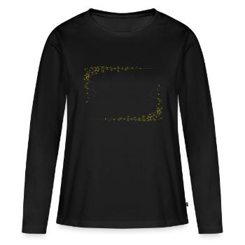 Sternrahmen Gold - Frauen Premium Bio Langarmshirt - Schwarz - Vorne - Julia (174cm)