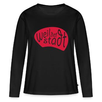 Parce que la ville - T-shirt manches longues Premium bio Femme - noir - Devant - Julia (174cm)