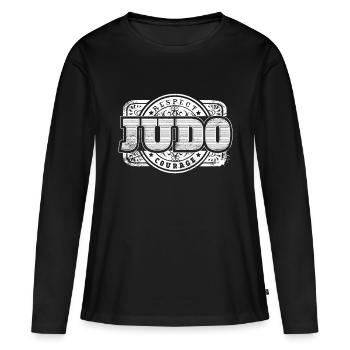 Étiquette de judo - T-shirt manches longues Premium bio Femme - noir - Devant - Julia (174cm)