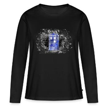Tardis Paint Splatter - Women's Premium Organic Long Sleeve Shirt - black - Front - Julia (174cm)