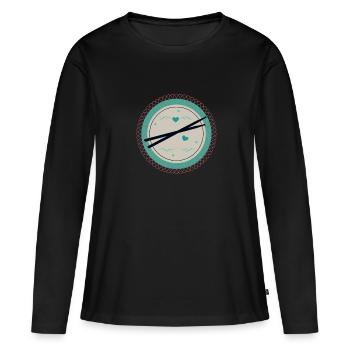 Drums - Frauen Premium Bio Langarmshirt - Schwarz - Vorne - Julia (174cm)