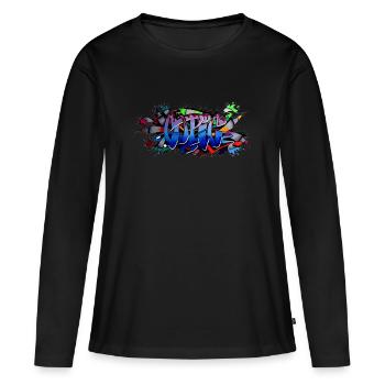 Graffiti - T-shirt manches longues Premium bio Femme - noir - Devant - Julia (174cm)