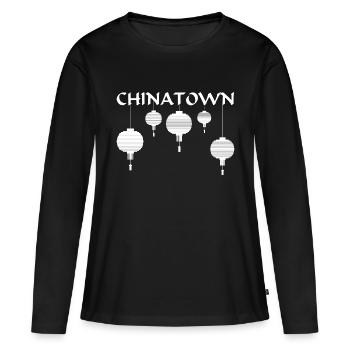 Chinatown Lantern Chine - T-shirt manches longues Premium bio Femme - noir - Devant - Julia (174cm)