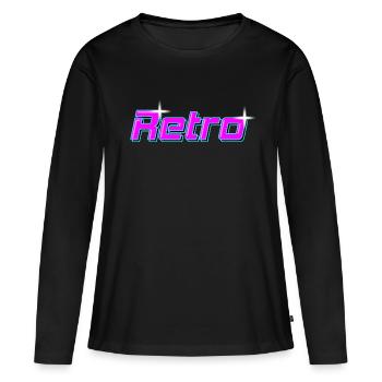 rétro - T-shirt manches longues Premium bio Femme - noir - Devant - Julia (174cm)