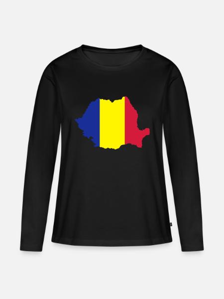 Rumänien - Frauen Premium Bio Langarmshirt - Schwarz