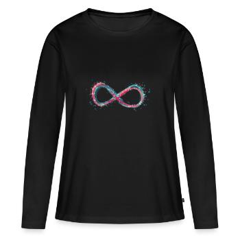 Couché Huit neutre - T-shirt manches longues Premium bio Femme - noir - Devant - Julia (174cm)