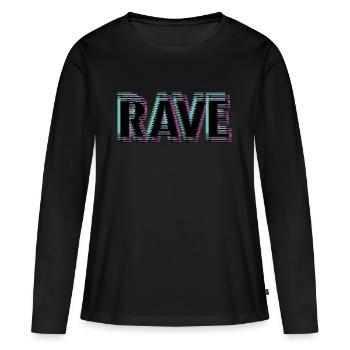 Rave - T-shirt manches longues Premium bio Femme - noir - Devant - Julia (174cm)
