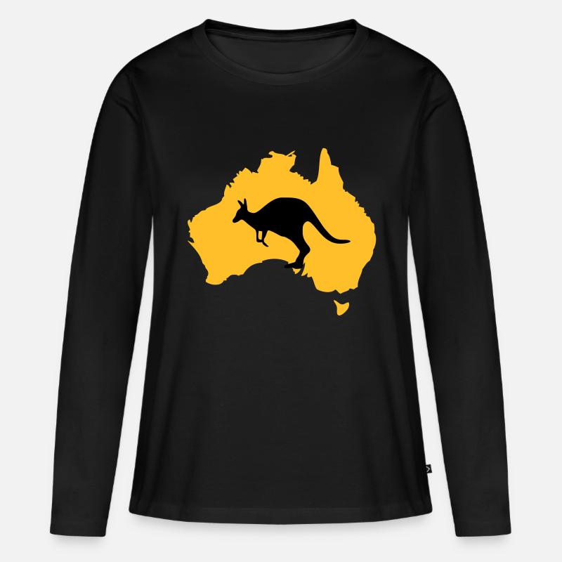 Australien - Frauen Premium Bio Langarmshirt - Schwarz