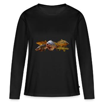 gang de carpes - T-shirt manches longues Premium bio Femme - noir - Devant - Julia (174cm)