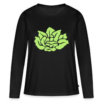 salade 27 - T-shirt manches longues Premium bio Femme - noir - Devant - Julia (174cm)