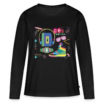 80s Keep Calm Eighties eighties - Women's Premium Organic Long Sleeve Shirt - black - Front - Julia (174cm)