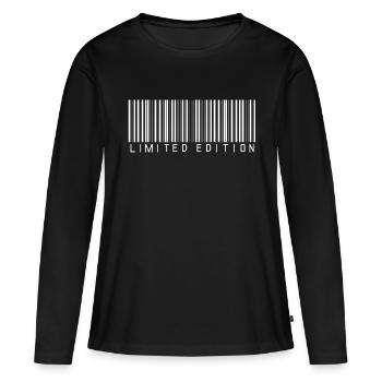 EDITION LIMITÉE - CODE-BARRES - STRICHCODE - SCANNER - T-shirt manches longues Premium bio Femme - noir - Devant - Julia (174cm)