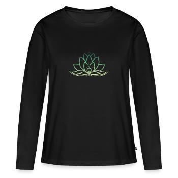 lotus - T-shirt manches longues Premium bio Femme - noir - Devant - Julia (174cm)