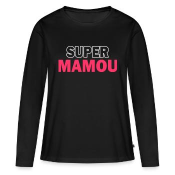 super mamou - T-shirt manches longues Premium bio Femme - noir - Devant - Julia (174cm)