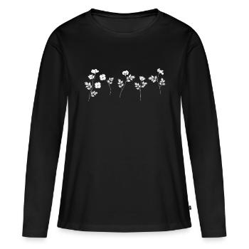 Wild meadow flowers meadow nature flowers - Women's Premium Organic Long Sleeve Shirt - black - Front - Julia (174cm)