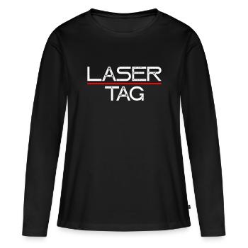Laser Tag - Frauen Premium Bio Langarmshirt - Schwarz - Vorne - Julia (174cm)