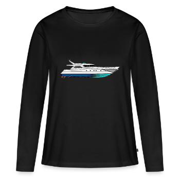 Bateau rapide - T-shirt manches longues Premium bio Femme - noir - Devant - Julia (174cm)