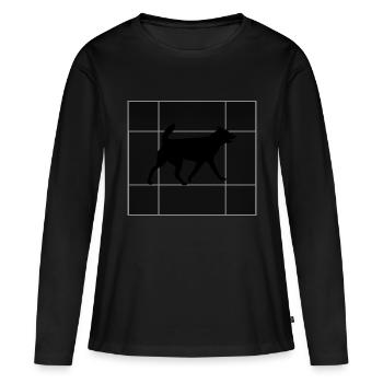 Chien chien - T-shirt manches longues Premium bio Femme - noir - Devant - Julia (174cm)