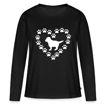 Chien chien - T-shirt manches longues Premium bio Femme - noir - Devant - Julia (174cm)