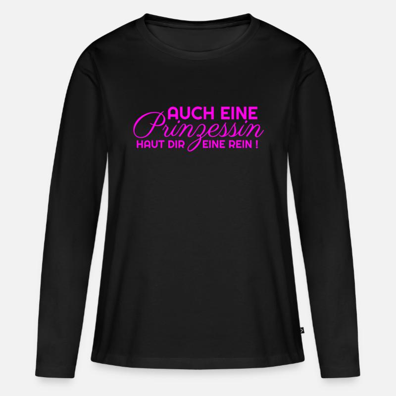 AUCH EINE Prinzessin HAUT DIR EINE REIN in rosa - Frauen Premium Bio Langarmshirt - Schwarz