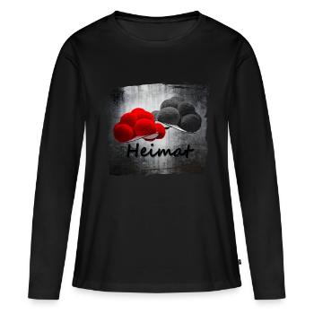 Bollenhüte Heimat ART 1.0 - Frauen Premium Bio Langarmshirt - Schwarz - Vorne - Julia (174cm)