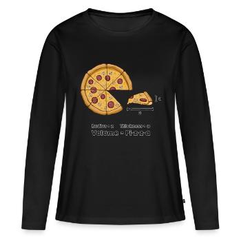 Formule de pizza - T-shirt manches longues Premium bio Femme - noir - Devant - Julia (174cm)