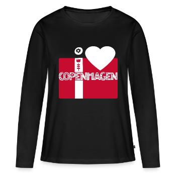 Copenhague - T-shirt manches longues Premium bio Femme - noir - Devant - Julia (174cm)