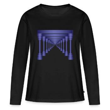 Antike 3D-Säulen - Frauen Premium Bio Langarmshirt - Schwarz - Vorne - Julia (174cm)