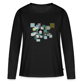 Cubes psychédéliques - T-shirt manches longues Premium bio Femme - noir - Devant - Julia (174cm)