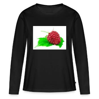 Framboise. Framboise - T-shirt manches longues Premium bio Femme - noir - Devant - Julia (174cm)