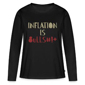 Inflation is Bullsh*t Provocation Anglais - T-shirt manches longues Premium bio Femme - noir - Devant - Julia (174cm)