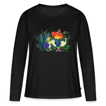 One wish free - Women's Premium Organic Long Sleeve Shirt - black - Front - Julia (174cm)