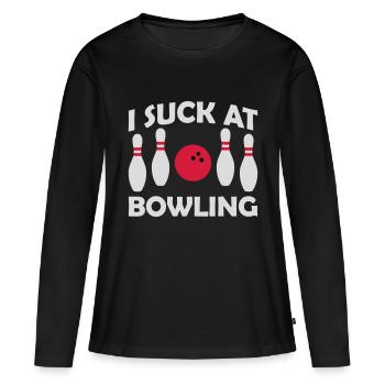 Je suis nul au bowling - T-shirt manches longues Premium bio Femme - noir - Devant - Julia (174cm)