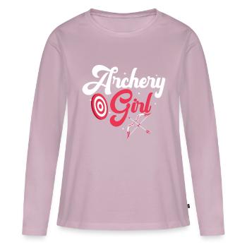 Archery Girl Archer Target Bow & Arrows - Frauen Premium Bio Langarmshirt - Altrosa - Vorne - Julia (174cm)