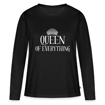 Queen of Everything - Women's Premium Organic Long Sleeve Shirt - black - Front - Julia (174cm)