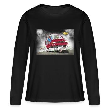 Naturschützer auf dem Weg ins Biotop - Frauen Premium Bio Langarmshirt - Schwarz - Vorne - Julia (174cm)