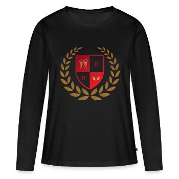 Ange et Demon - T-shirt manches longues Premium bio Femme - noir - Devant - Julia (174cm)