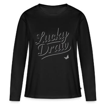 TIRAGE AU SORT - T-shirt manches longues Premium bio Femme - noir - Devant - Julia (174cm)
